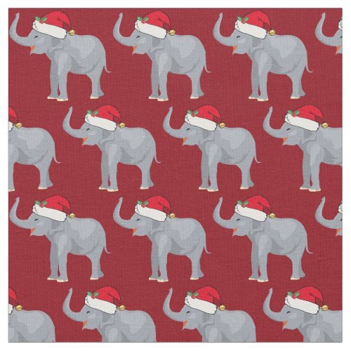 Cute Elephant Christmas Fabric