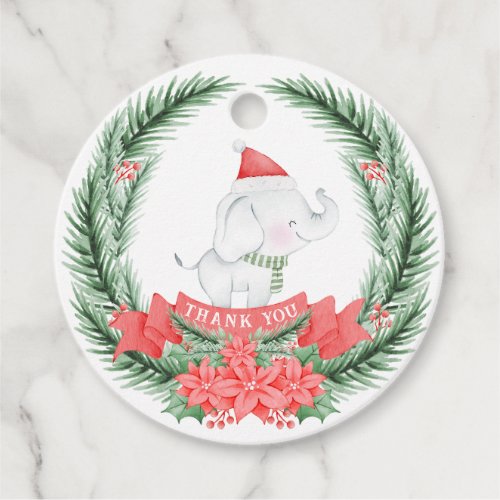 Cute Elephant  Christmas  Favor Tags