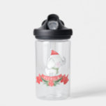 Cute Elephant | Christmas  Water Bottle<br><div class="desc">This cute White Elephant design features a watercolor elephant wearing a Santa hat. A name can be added in white on a red ribbon banner.</div>