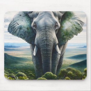 Cute Elephant Close up Mouse Pad