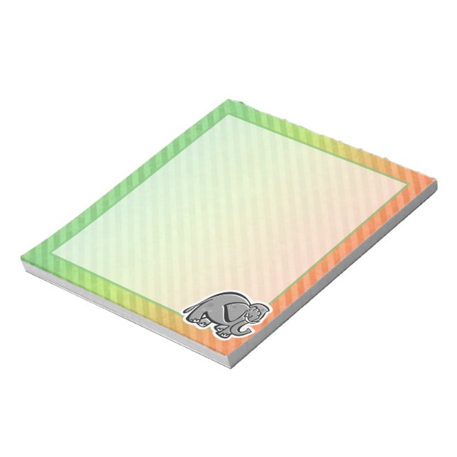 Cute Elephant; Colorful Notepad (Rotated)