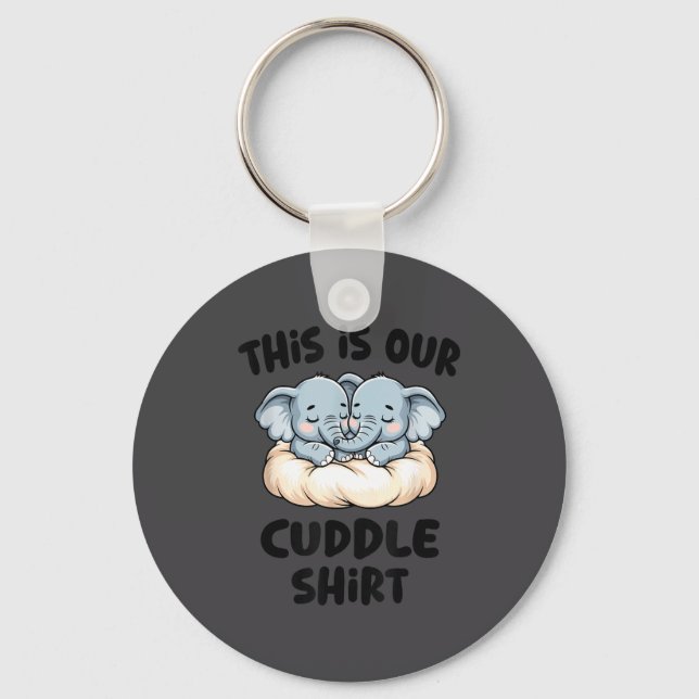 Cute Elephant Couple This Is Our Cuddle  Keychain (Front)