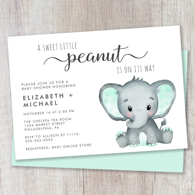 Cute Elephant Couples Baby Shower Invitation (Creator Uploaded)
