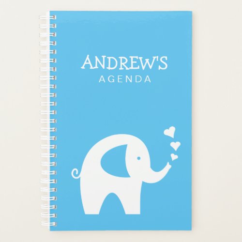 Cute elephant custom baby name agenda planner