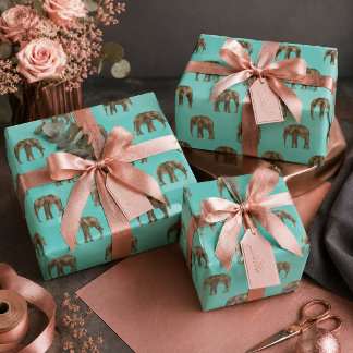 Cute Elephant Delight Wrapping Paper Sheets