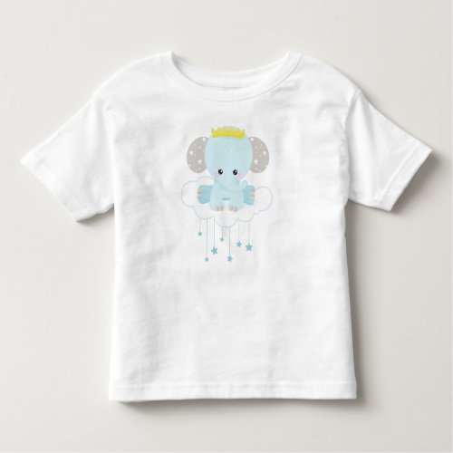 Cute Elephant Elephant On A Cloud Crown Stars Toddler T_shirt