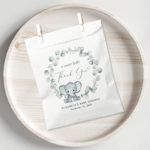 Cute Elephant Eucalyptus Baby Shower Thank You Favor Bag