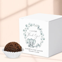 Cute Elephant Eucalyptus Baby Shower Thank You Favor Boxes