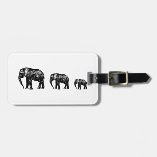 Cute Elephant Family silhouette design Luggage Tag