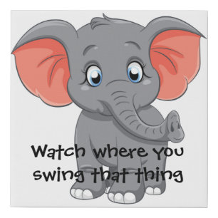 Cute Elephant Faux Canvas Print