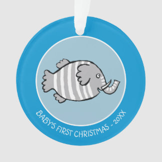 Cute Elephant Fish Scene with Coral Ornament