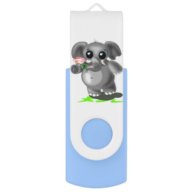 Cute Elephant Flash Drive (Front Vertical)