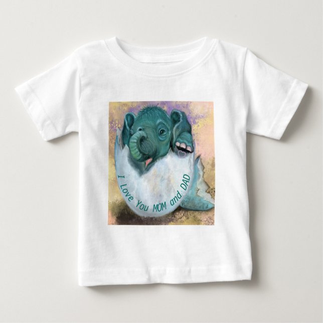 Cute Elephant Funny Baby T-Shirt (Front)