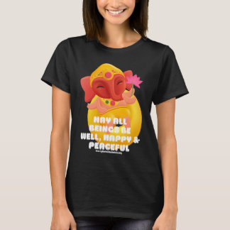 Cute Elephant Ganesha Peace Lotus Loving Kindness  T-Shirt