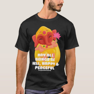Cute Elephant Ganesha Peace Lotus Loving Kindness  T-Shirt