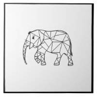 Cute Elephant Geometric Black and White