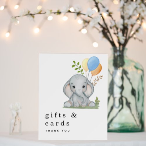 Cute Elephant Gifts and Cards Sign Blue