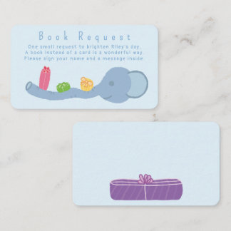 Cute Elephant & Gifts "Book Request" Enclosure Car Card