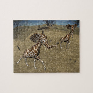 Cute Elephant Giraffes Jigsaw Puzzle