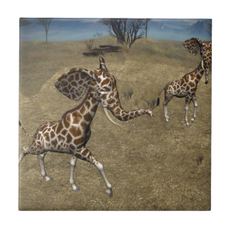 Cute Elephant Giraffes Tile