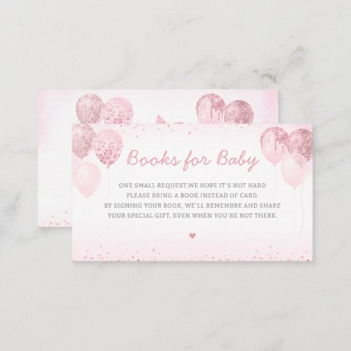 Cute Elephant Girl Baby Shower Books for Baby Enclosure Card