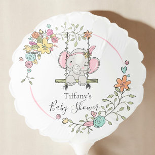 Cute Elephant Girl Baby Shower Party Decoration Balloon