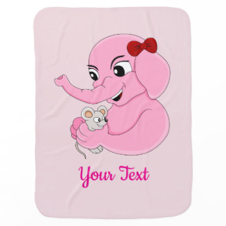 Cute elephant girl cartoon baby blanket