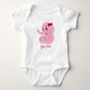 Cute elephant girl cartoon baby bodysuit