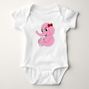Cute elephant girl cartoon baby bodysuit