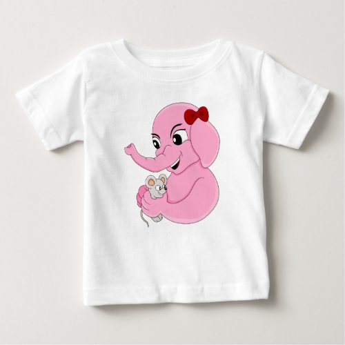 Cute elephant girl cartoon baby T_Shirt