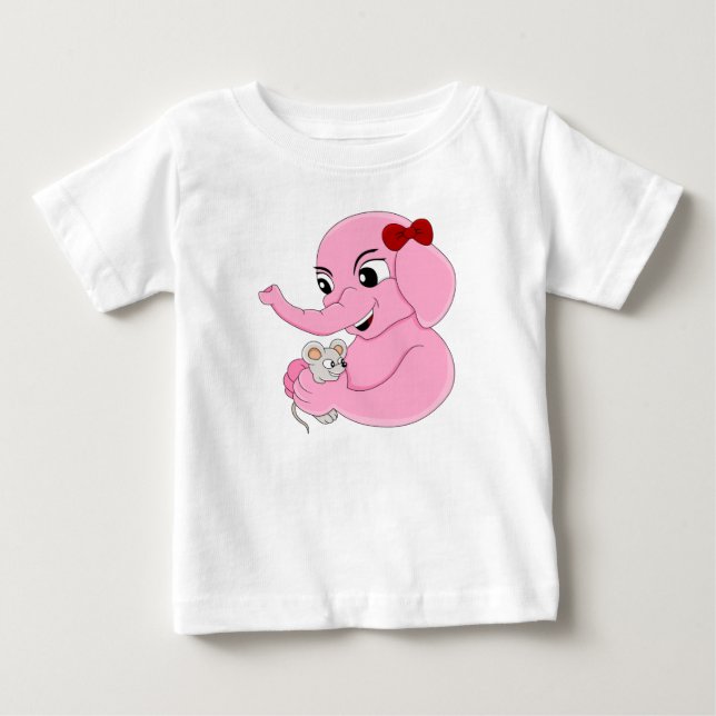 Cute elephant girl cartoon baby T-Shirt (Front)