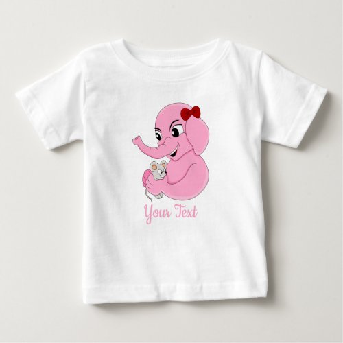Cute elephant girl cartoon baby T_Shirt