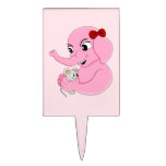 Cute elephant girl cartoon cake topper