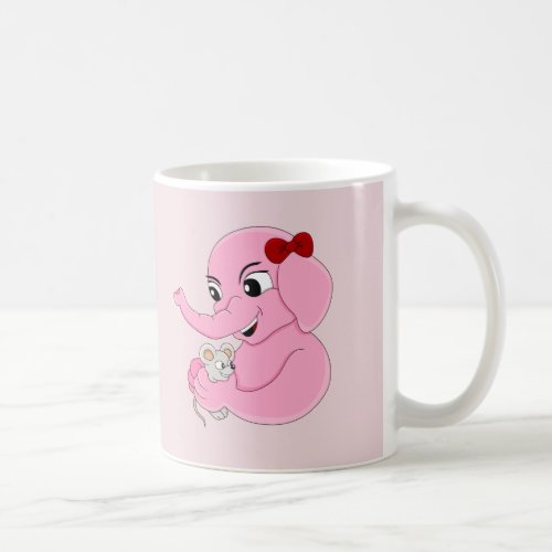 Cute elephant girl cartoon coffee mug