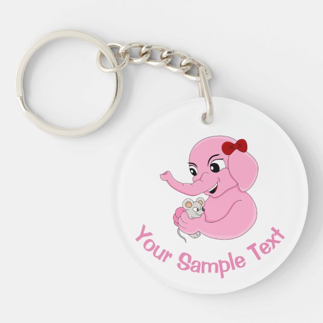 Cute elephant girl cartoon keychain (Front)
