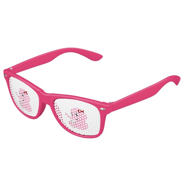 Cute elephant girl cartoon kids sunglasses (Angled)