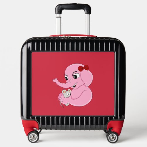 Cute elephant girl cartoon luggage