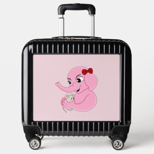 Cute elephant girl cartoon luggage