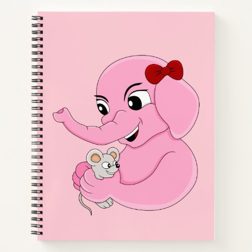 Cute elephant girl cartoon notebook