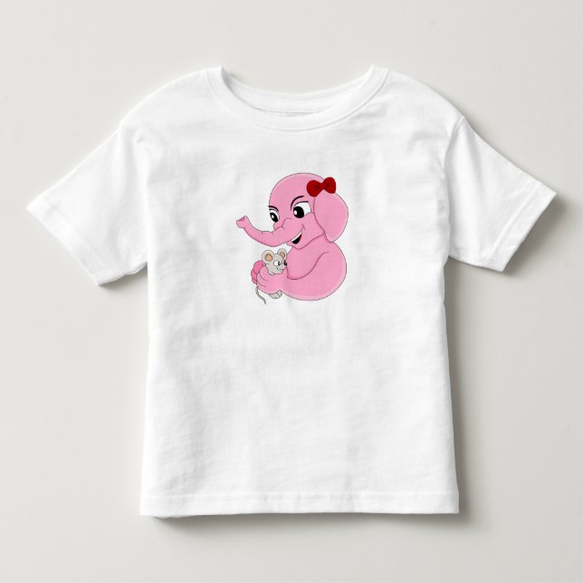 Cute elephant girl cartoon toddler t-shirt (Front)
