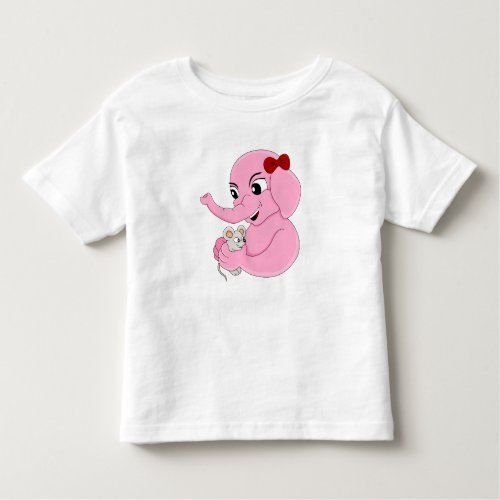 Cute elephant girl cartoon toddler t_shirt