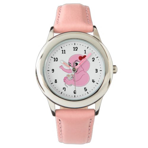 Cute elephant girl cartoon watch