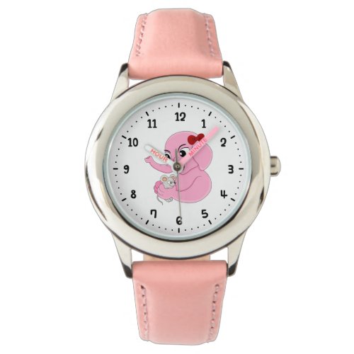 Cute elephant girl cartoon watch