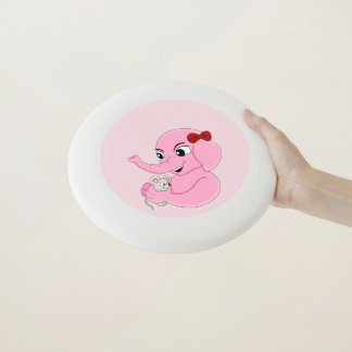 Cute elephant girl cartoon Wham-O frisbee