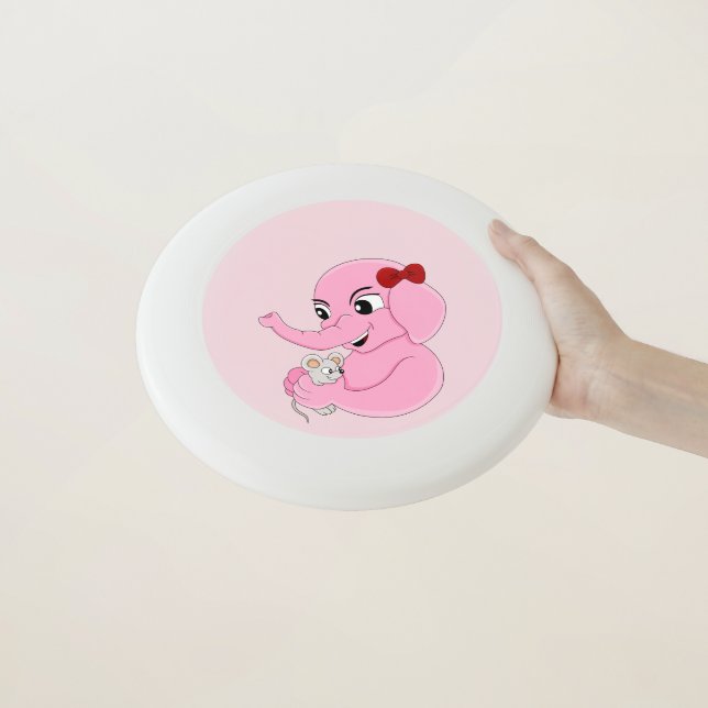 Cute elephant girl cartoon Wham-O frisbee (In Hand)