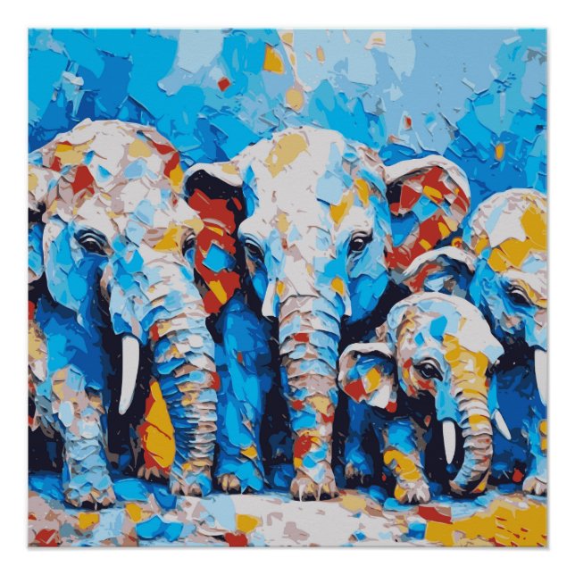 Cute Elephant Glossy Poster (Front)