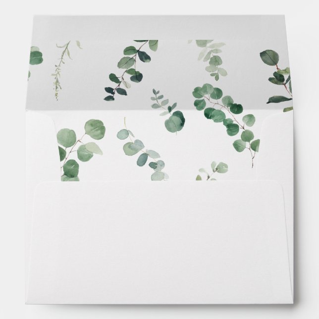 Cute Elephant Greenery Eucalyptus 5x7 Card A7 Envelope (Back (Bottom))