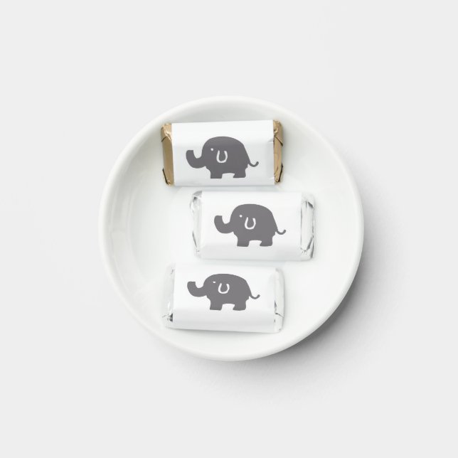 Cute Elephant Grey & White  Hershey's Miniatures (Plate)