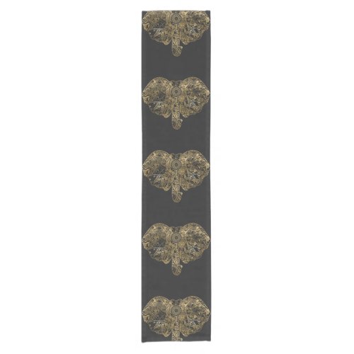 Cute Elephant hand drawn Henna floral Short Table Runner