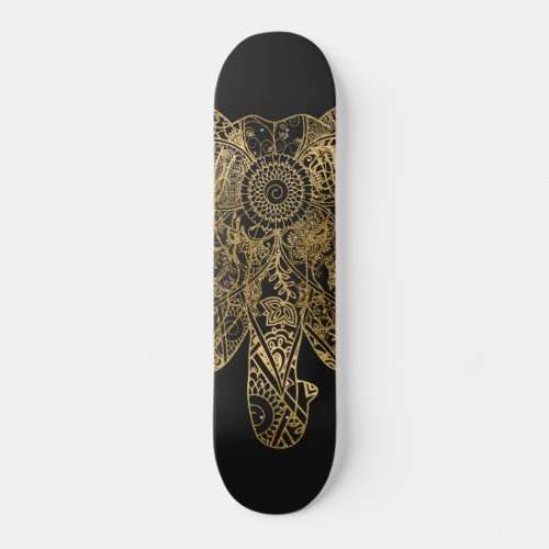 Cute Elephant hand drawn Henna floral Skateboard Deck